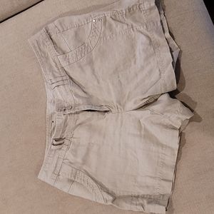 INC Beige Linen Shorts Jewel Accents Size 6